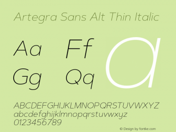 ArtegraSansAlt-ThinItalic Version 1.00;com.myfonts.easy.artegra.artegra-sans.alt-thin-italic.wfkit2.version.4KpN图片样张