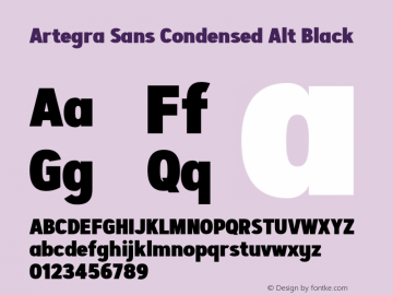 ArtegraSansCondensedAlt-Black Version 1.00;com.myfonts.easy.artegra.artegra-sans.alt-cond-black.wfkit2.version.4KmT图片样张