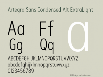 ArtegraSansCondensedAlt-ExtLt Version 1.00;com.myfonts.easy.artegra.artegra-sans.alt-cond-extralight.wfkit2.version.4Knx图片样张