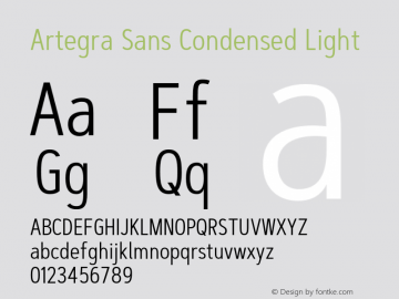 ArtegraSansCondensed-Light Version 1.00;com.myfonts.easy.artegra.artegra-sans.cond-light.wfkit2.version.4KnE图片样张