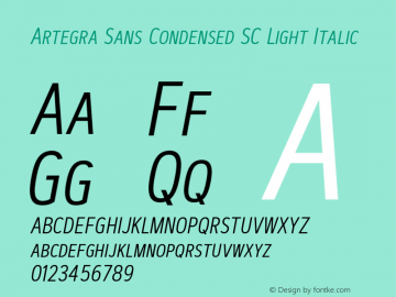 ArtegraSansCondensedSC-LtIt Version 1.00;com.myfonts.easy.artegra.artegra-sans.sc-cond-light-italic.wfkit2.version.4Knv图片样张