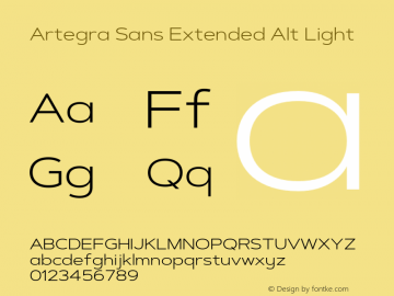 ArtegraSansExtendedAlt-Light Version 1.00;com.myfonts.easy.artegra.artegra-sans.alt-extend-light.wfkit2.version.4Kro图片样张