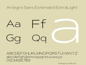 ArtegraSansExtended-ExtLt Version 1.00;com.myfonts.easy.artegra.artegra-sans.extend-extralight.wfkit2.version.4Krb图片样张