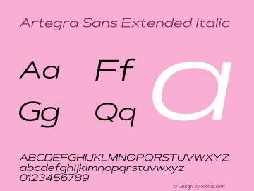 ArtegraSansExtended-Italic Version 1.00;com.myfonts.easy.artegra.artegra-sans.extend-regular-italic.wfkit2.version.4KrJ图片样张