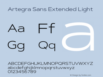ArtegraSansExtended-Light Version 1.00;com.myfonts.easy.artegra.artegra-sans.extend-light.wfkit2.version.4Krn图片样张