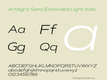 ArtegraSansExtended-LightIta Version 1.00;com.myfonts.easy.artegra.artegra-sans.extend-light-italic.wfkit2.version.4Krs图片样张
