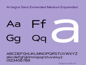 ArtegraSansExtended-MedExp Version 1.00;com.myfonts.easy.artegra.artegra-sans.extend-medium.wfkit2.version.4KrA图片样张