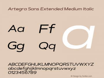 ArtegraSansExtended-MedIta Version 1.00;com.myfonts.easy.artegra.artegra-sans.extend-medium-italic.wfkit2.version.4Krq图片样张