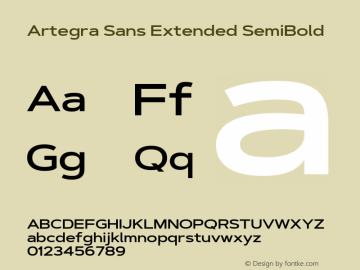 ArtegraSansExtended-SemiBold Version 1.00;com.myfonts.easy.artegra.artegra-sans.extend-semibold.wfkit2.version.4KoD图片样张