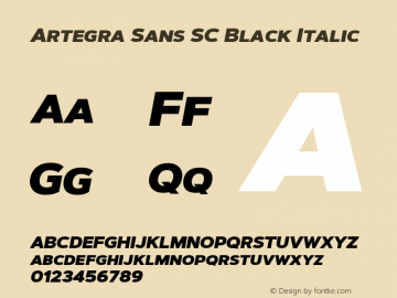 ArtegraSansSC-BlackItalic Version 1.00;com.myfonts.easy.artegra.artegra-sans.sc-black-italic.wfkit2.version.4KrW图片样张