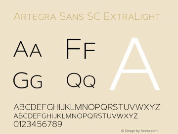 ArtegraSansSC-ExtraLight Version 1.00;com.myfonts.easy.artegra.artegra-sans.sc-extralight.wfkit2.version.4KoY图片样张