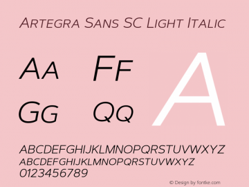 ArtegraSansSC-LightItalic Version 1.00;com.myfonts.easy.artegra.artegra-sans.sc-light-italic.wfkit2.version.4Kp3图片样张