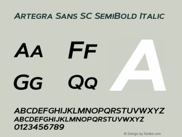 ArtegraSansSC-SemiBoldItalic Version 1.00;com.myfonts.easy.artegra.artegra-sans.sc-semibold-italic.wfkit2.version.4KpB图片样张