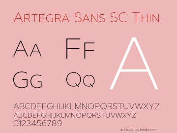 ArtegraSansSC-Thin Version 1.00;com.myfonts.easy.artegra.artegra-sans.sc-thin.wfkit2.version.4KpY图片样张