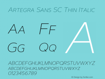ArtegraSansSC-ThinItalic Version 1.00;com.myfonts.easy.artegra.artegra-sans.sc-thin-italic.wfkit2.version.4KpS图片样张