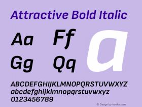 Attractive BoldItalic Version 3.001图片样张