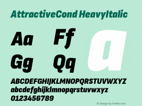 AttractiveCond HeavyItalic Version 3.001图片样张