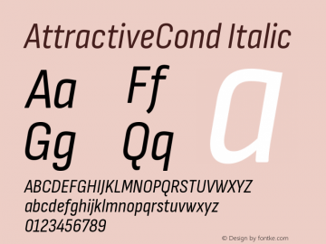 AttractiveCond Italic Version 3.001图片样张