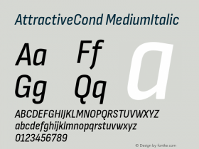 AttractiveCond MediumItalic Version 3.001图片样张