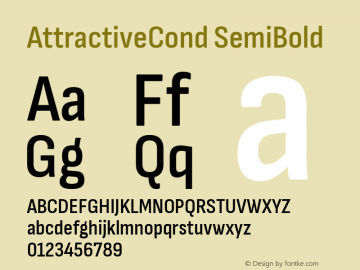 AttractiveCond SemiBold Version 3.001图片样张