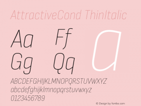AttractiveCond ThinItalic Version 3.001图片样张
