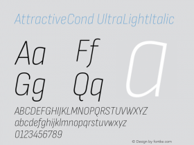 AttractiveCond UltraLightItalic Version 3.001图片样张