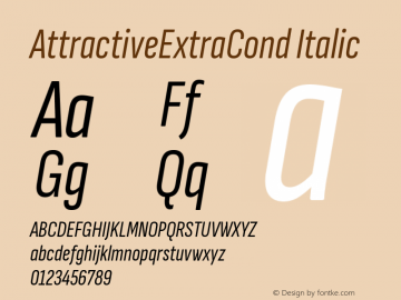 AttractiveExtraCond Italic Version 3.001图片样张