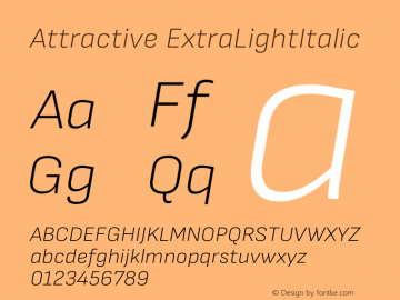 Attractive ExtraLightItalic Version 3.001图片样张