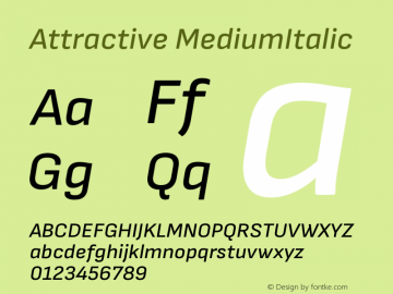 Attractive MediumItalic Version 3.001图片样张