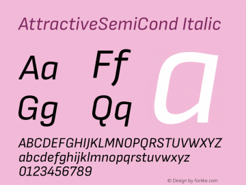 AttractiveSemiCond Italic Version 3.001图片样张