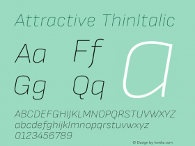 Attractive ThinItalic Version 3.001图片样张