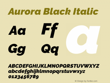 Aurora Black Italic Version 3.00 February 26, 2017图片样张