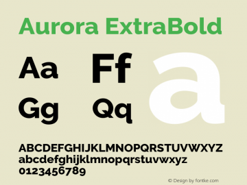 Aurora ExtraBold Version 3.00 February 26, 2017图片样张