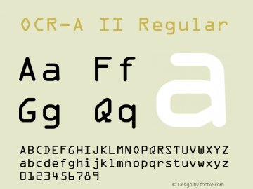 OCR-A II Regular Version 2.00图片样张
