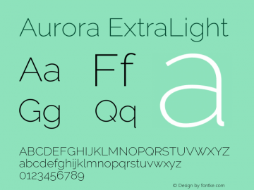 Aurora ExtraLight Version 3.00 February 26, 2017图片样张