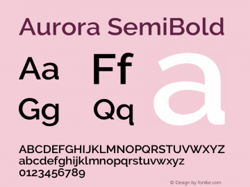Aurora SemiBold Version 3.00 February 26, 2017图片样张