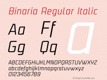 Binaria Regular Italic Version 001.001 ;YWFTv17图片样张