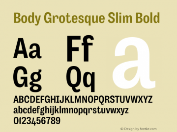 BodyGrotesque-SlimBold Version 1.006图片样张