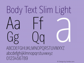 BodyText-SlimLight Version 1.006图片样张