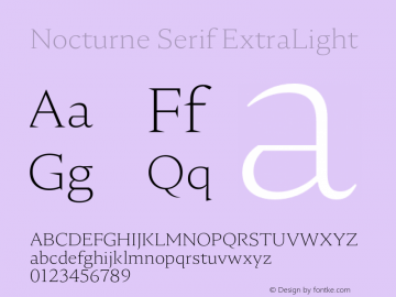 Nocturne Serif ExtraLight Version 1.000;PS 001.000;hotconv 1.0.88;makeotf.lib2.5.64775图片样张