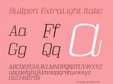 BullpenEl-Italic Version 5.002图片样张