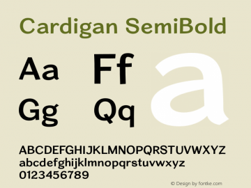 CardiganSb-Regular Version 1.002图片样张