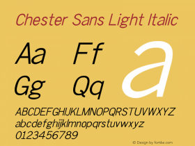 Chester Sans Light Italic 图片样张