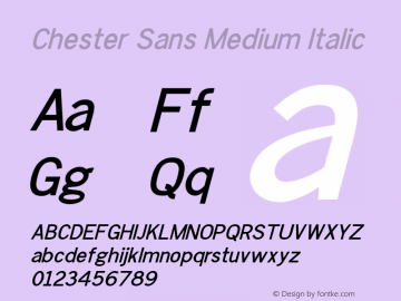 Chester Sans Medium Italic 图片样张