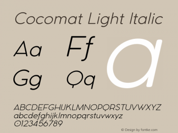 Cocomat-LightItalic Version 2.001图片样张
