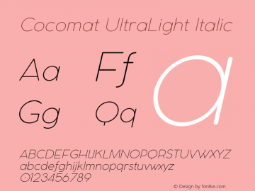 Cocomat-UltraLightItalic Version 2.001图片样张