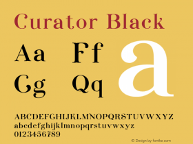 Curator-Black Version 1.000;PS 001.000;hotconv 1.0.88;makeotf.lib2.5.64775图片样张