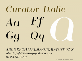 Curator-Italic Version 1.000图片样张