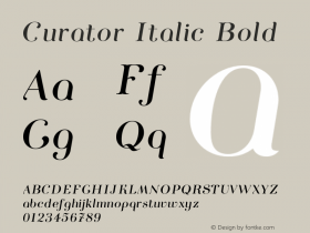 Curator-ItalicBold Version 1.000;PS 001.000;hotconv 1.0.88;makeotf.lib2.5.64775图片样张