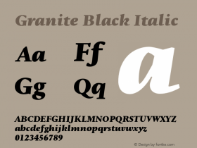 Granite-BlackItalic Version 1.000图片样张